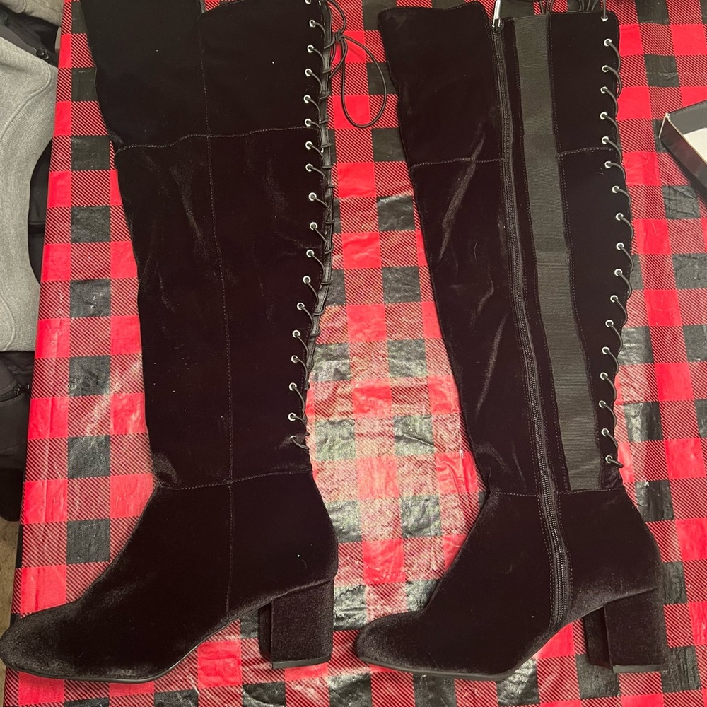 Torrid velvet Knee high boots